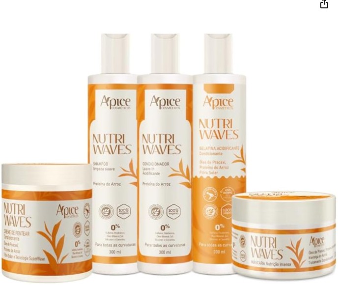 Apse Cosmetics, Kit Nutri Waves Completo Apse 5 itens